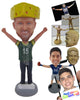 Custom Bobblehead Cool Football Fan With Hands In The Air In Delight - Sports & Hobbies Yoga & Relaxation Personalized Bobblehead & Cake Topper