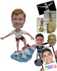 Custom Bobblehead Charming Male Surfer Surfing In The Sea - Sports & Hobbies Surfing & Water Sports Personalized Bobblehead & Cake Topper