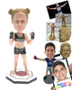 Custom Bobblehead Strong Female Mma Fighter Ready For The Fight - Sports & Hobbies Boxing & Martial Arts Personalized Bobblehead & Cake Topper