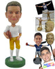 Custom Bobblehead Attractive Football Player About To Run With The Ball In Hand - Sports & Hobbies Football Personalized Bobblehead & Cake Topper