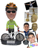 Custom Bobblehead Male Cyclist With A Mountain Bike - Sports & Hobbies Cycling Personalized Bobblehead & Cake Topper