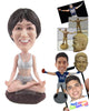 Custom Bobblehead Gorgeous Lady Wearing Sporting Clothing Doing Yoga - Sports & Hobbies Yoga & Relaxation Personalized Bobblehead & Cake Topper