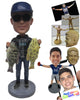 Custom Bobblehead Cool Dude Wearing Sweatshirts And Jeans Posing With 2 Fish In Hand - Sports & Hobbies Fishing Personalized Bobblehead & Cake Topper