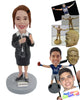 Custom Bobblehead Cute Female Wearing Formal Attire Singing A Song - Sports & Hobbies Miscellaneous Hobbies Personalized Bobblehead & Cake Topper