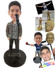 Custom Bobblehead Male Singer Wearing Shirts And Jeans Ready To Sing A Song - Sports & Hobbies Miscellaneous Hobbies Personalized Bobblehead & Cake Topper
