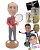 Custom Bobblehead Tennis Player Getting Ready For The Match - Sports & Hobbies Tennis Personalized Bobblehead & Cake Topper