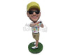 Custom Bobblehead Male Golfer Happy With The Shot He Played - Sports & Hobbies Golfing Personalized Bobblehead & Cake Topper