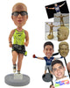 Custom Bobblehead Male Marathon Athlete Running With All Force - Sports & Hobbies Running Personalized Bobblehead & Cake Topper