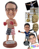 Custom Bobblehead Boxer Aficionado In Shorts Happy To Be In The Ring - Sports & Hobbies Boxing & Martial Arts Personalized Bobblehead & Cake Topper