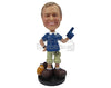 Custom Bobblehead Sports Aficionado With Big Finger Prop - Sports & Hobbies Coaching & Refereeing Personalized Bobblehead & Cake Topper