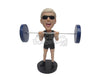Custom Bobblehead Female Weightlifter Putting Extra Effort To Complete The Lift - Sports & Hobbies Weight Lifting & Body Building Personalized Bobblehead & Cake Topper