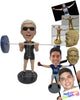 Custom Bobblehead Female Weightlifter Putting Extra Effort To Complete The Lift - Sports & Hobbies Weight Lifting & Body Building Personalized Bobblehead & Cake Topper