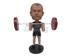 Custom Bobblehead Weightlifter Pal Lifting The Barbell With Ease - Sports & Hobbies Weight Lifting & Body Building Personalized Bobblehead & Cake Topper