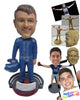 Custom Bobblehead Stylish Car Racer Eager For The Race To Start - Sports & Hobbies Car Racing Personalized Bobblehead & Cake Topper