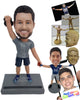 Custom Bobblehead Male Weight Lifter Doing His Pre-Game Warmup Routine - Sports & Hobbies Weight Lifting & Body Building Personalized Bobblehead & Cake Topper