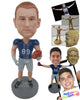 Custom Bobblehead Strong Football Player Will Not Let The Ball Go Off His Hand - Sports & Hobbies Football Personalized Bobblehead & Cake Topper
