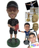 Custom Bobblehead Stylish Football Fan Holding The Ball Until The End - Sports & Hobbies Sports Aficionados Personalized Bobblehead & Cake Topper