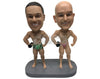Custom Bobblehead Bodybuilding Pals Working On Their Bodies For The Chicks - Sports & Hobbies Weight Lifting & Body Building Personalized Bobblehead & Cake Topper