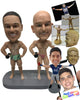 Custom Bobblehead Bodybuilding Pals Working On Their Bodies For The Chicks - Sports & Hobbies Weight Lifting & Body Building Personalized Bobblehead & Cake Topper