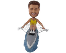 Custom Bobblehead Handsome Male Rower Ready For The Competition - Sports & Hobbies Surfing & Water Sports Personalized Bobblehead & Cake Topper