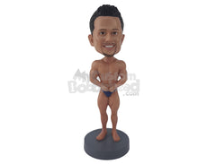 Custom Bobblehead Body Builder Showing Off His Body - Sports & Hobbies Weight Lifting & Body Building Personalized Bobblehead & Cake Topper