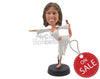 Custom Bobblehead Female Ballet Dancer Wearing Tops And Skirts Performing With Nice Dancing Move - Sports & Hobbies Dancing Personalized Bobblehead & Cake Topper