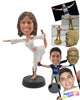 Custom Bobblehead Female Ballet Dancer Wearing Tops And Skirts Performing With Nice Dancing Move - Sports & Hobbies Dancing Personalized Bobblehead & Cake Topper