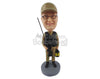 Custom Bobblehead Hunter With His Rifle And Bag - Sports & Hobbies Hunting & Outdoors Personalized Bobblehead & Cake Topper