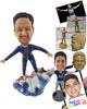 Custom Bobblehead Man Surfing On The Sea - Sports & Hobbies Surfing & Water Sports Personalized Bobblehead & Cake Topper