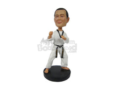 Custom Bobblehead Karate Kid Wanna Be Martial Art Master Ready To Make A Move - Sports & Hobbies Boxing & Martial Arts Personalized Bobblehead & Cake Topper