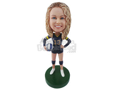 Custom Bobblehead Volley Ball Player With Her Ball And Uniform - Sports & Hobbies Volleyball Personalized Bobblehead & Cake Topper