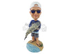 Custom Bobblehead Fisherman Holding His Fish - Sports & Hobbies Fishing Personalized Bobblehead & Cake Topper