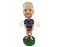 Custom Bobblehead Football Player Holding A Football - Sports & Hobbies Football Personalized Bobblehead & Cake Topper