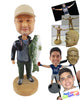 Custom Bobblehead Fisherman Holding A Giant Fish To Impress People - Sports & Hobbies Fishing Personalized Bobblehead & Cake Topper