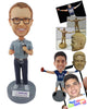Custom Bobblehead Public Speaker Or Host Holding Mic In His Hand - Sports & Hobbies Super Executives Personalized Bobblehead & Cake Topper