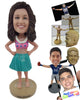 Custom Bobblehead Female Hawaiian Dancer About To Shake Her Booty - Sports & Hobbies Dancing Personalized Bobblehead & Cake Topper