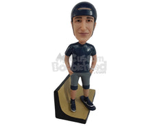 Custom Bobblehead Skateboarder Wearing His Safety Kit - Sports & Hobbies Skiing & Skating Personalized Bobblehead & Cake Topper