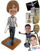 Custom Bobblehead Basketball Referee Holding Essentials - Sports & Hobbies Coaching & Refereeing Personalized Bobblehead & Cake Topper