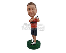 Custom Bobblehead Golfer Who Just Hit His Shot - Sports & Hobbies Golfing Personalized Bobblehead & Cake Topper