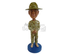 Custom Bobblehead Hunter Blending Himself With The Environment - Sports & Hobbies Hunting & Outdoors Personalized Bobblehead & Cake Topper