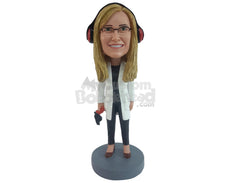 Custom Bobblehead Lady In Shooting Range About To Shoot Some Targets - Sports & Hobbies Hunting & Outdoors Personalized Bobblehead & Cake Topper