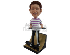 Custom Bobblehead Skate Boarder With His Skateboard That Has A Handle - Sports & Hobbies Skiing & Skating Personalized Bobblehead & Cake Topper