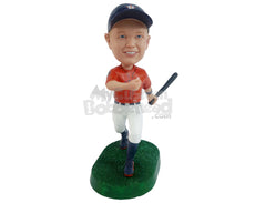 Custom Bobblehead Guy With His Baseball Bat - Sports & Hobbies Baseball & Softball Personalized Bobblehead & Cake Topper