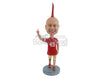 Custom Bobblehead Patriotic Fan Holding A Middle Finger - Sports & Hobbies Cheerleading Personalized Bobblehead & Cake Topper
