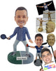 Custom Bobblehead Professional Player with Racket Ready To Play His First Competitive Match - Sports & Hobbies Tennis Personalized Bobblehead & Cake Topper