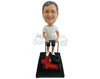 Custom Bobblehead Lawn mower dude wearing a t-shirt and shorts - Sports & Hobbies Hunting & Outdoors Personalized Bobblehead & Action Figure