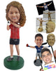 Custom Bobblehead Beautiful golfer ready to hit the hole in one - Sports & Hobbies Golfing Personalized Bobblehead & Action Figure