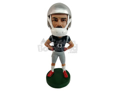 Custom Bobblehead Football player all geared up and ready to win the game - Sports & Hobbies Football Personalized Bobblehead & Action Figure