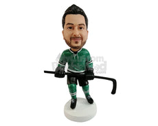 Custom Bobblehead Hockey player wearing the teams jersey and holding his stick - Sports & Hobbies Ice & Field Hockey Personalized Bobblehead & Action Figure