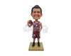 Custom Bobblehead Cool Basketball Player Looking At The Court - Sports & Hobbies Basketball Personalized Bobblehead & Cake Topper